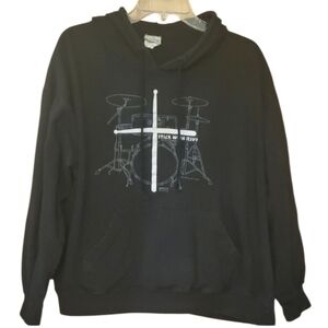 Kerusso‎ Youth Black Drum Set Stick With Jesus Cross Graphic Hoodie